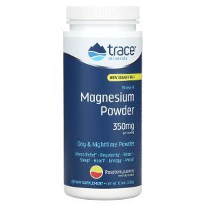Магний, защита от стресса, Stress-X Magnesium, Trace Minerals Research, порошок, без сахара, малина и лимон, 230 г