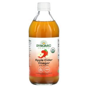 Яблочный уксус с маткой, Organic Raw Apple Cider Vinegar with Mother, Dynamic Health Laboratories, 473 мл