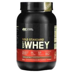 Сывороточный протеин, шоколадный солод, Gold Standard 100% Whey, Optimum Nutrition, 907 г