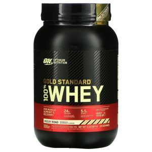 Сывороточный протеин, Gold Standard 100% Whey, Optimum Nutrition, Rocky Road, 907 г