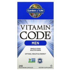Витамины для мужчин, Multivitamin for Men, Garden of Life, Vitamin Code, 240 вегетарианских капсул