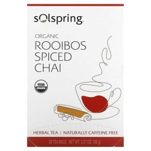 Чай ройбуш, Rooibos Spiced Chai, Dr. Mercola, 18 пакетиков, 36 г