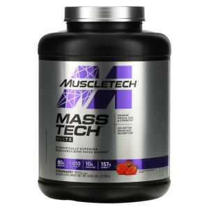 Гейнер для набора мышечной массы, Mass Tech Elite, MuscleTech, клубника, 2,72 кг