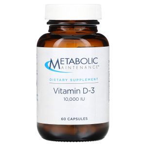 Витамин Д3, Vitamin D-3, Metabolic Maintenance,10 000 МЕ, 60 капсул
