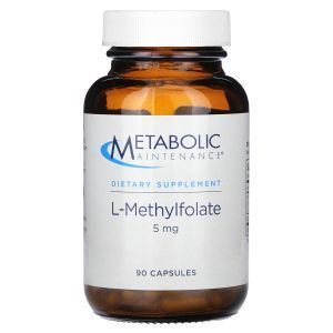 L-метилфолат, L-Methylfolate, Metabolic Maintenance, 5 мг, 90 капсул