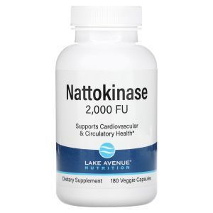 Наттокиназа, протеолитический фермент, Nattokinase, Lake Avenue Nutrition, 2000 FU, 180 вегетарианских капсул