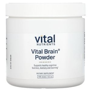 Улучшение памяти и работы мозга, Vital Brain, Vital Nutrients, порошок, без вкуса, 150 г