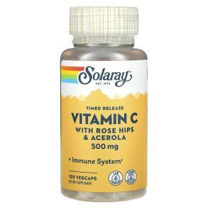 Витамин С, Vitamin C, Solaray, двухфазное высвобождение, 500 мг, 100 капсул