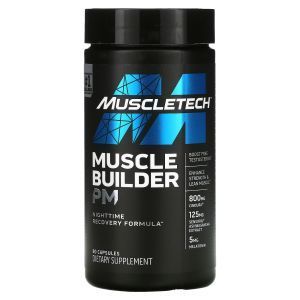 Стимулятор роста мышечной массы, Muscle Builder PM, MuscleTech, ночное восстановление, 90 капсул
