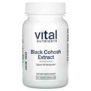 Клопогон кистевидный, поддержка при менопаузе, Black Cohosh, Vital Nutrients, 250 мг, 60 веганских капсул