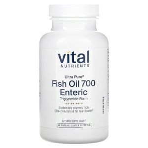Рыбий жир, Ultra Pure Fish Oil 700 Enteric, Vital Nutrients, 700 мг, 90 капсул с энтеросолюбильным покрытием
