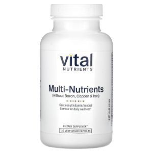 Мультивитамины и минералы (без бора, меди и железа), Multi-Nutrients 5, Vital Nutrients, 120 вегетарианских капсул