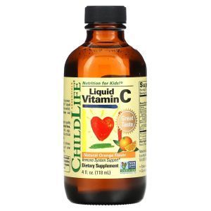 Витамин С для детей, Vitamin C, ChildLife, жидкий, апельсин, 118.5 мл