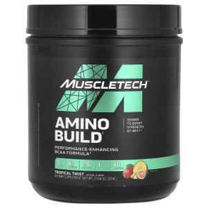 Аминокислотная формула BCAA, Amino Build, Muscletech, тропик, 614 г
