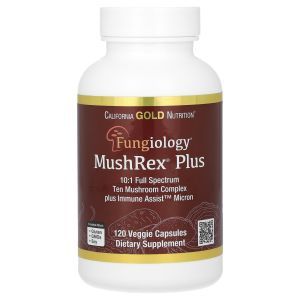 Смесь грибов, Mushroom Complex, California Gold Nutrition, Fungiology, сертифицированная, органик, 120 капсул