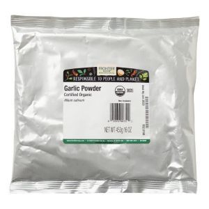 Чеснок, Organic Powdered Garlic, Frontier Natural Products, порошок, органик, 453 г