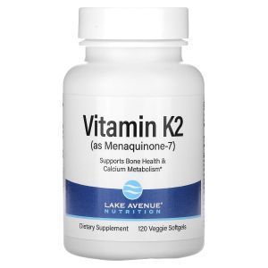 Витамин K2 (менахинон-7), Vitamin K2 (Menaquinone-7), Lake Avenue Nutrition, 50 мкг, 120 капсул