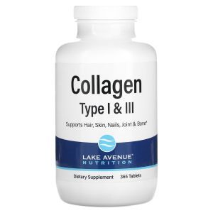 Гидролизованный коллаген типа 1 и 3, 1000 мг, Hydrolyzed Collagen Type 1 & 3, 1,000 mg, Lake Avenue Nutrition, 365 шт