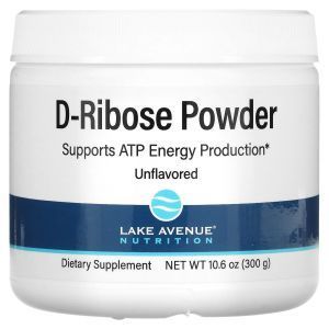 D-Рибоза, D-Ribose Powder, Unflavored, Lake Avenue Nutrition, 300 г