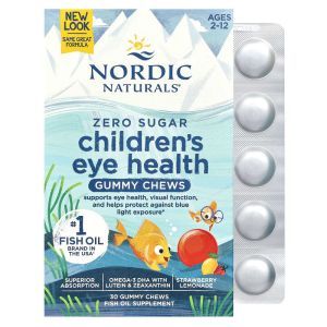 Конфеты для здоровья глаз, Eye Health, Nordic Naturals, клубничный лимонад, для детей от 2 до 12 лет, 30 жевательных конфет