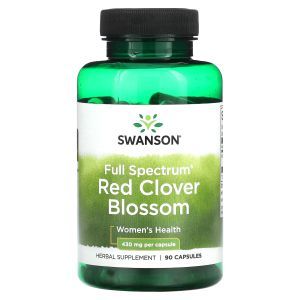 Красный клевер, Red Clover Blossom, Swanson, 430 мг, 90 капсул
