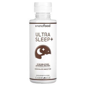 Мелатонин, Ultra Sleep+, Codeage, шоколадный смузи, 225 мл
