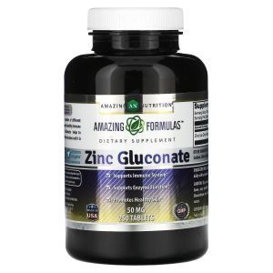 Цинк глюконат, Zinc Gluconate, Amazing Nutrition, 50 мг, 250 таблеток
