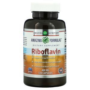 Рибофлавин, Riboflavin, Amazing Nutrition, 400 мг, 120 капсул
