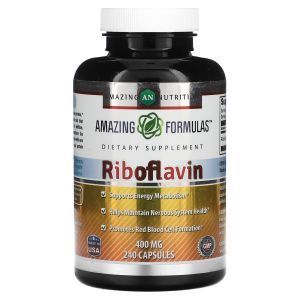 Рибофлавин, Riboflavin, Amazing Nutrition, 400 мг, 240 капсул
