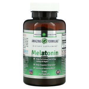 Мелатонин, Melatonin, Amazing Nutrition, 10 мг, 250 таблеток
