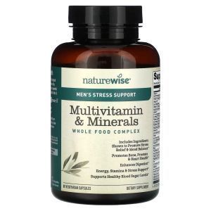 Мультивитамины и минералы для мужчин,  Multivitamin and Minerals with Stress Support, NatureWise, 60 вегетарианских капсул