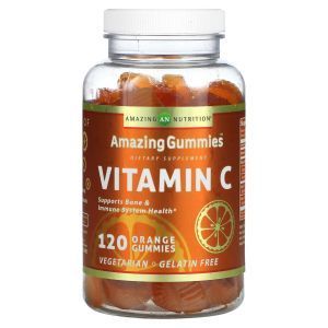 Витамин С, Vitamin C, Amazing Gummies, Amazing Nutrition, вус апельсина, 120 жевательных конфет
