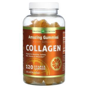 Коллаген, Collagen, Amazing Gummies, Amazing Nutrition, вкус апельсина, 120 жевательных конфет
