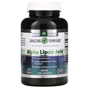 Альфа-липоевая кислота, Alpha Lipoic Acid, Amazing Nutrition, 600 мг, 120 капсул
