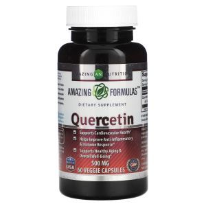 Кверцетин, Quercetin, Amazing Nutrition, 500 мг, 60 растительных капсул
