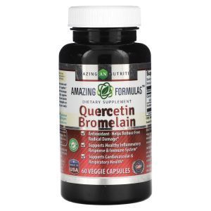 Кверцетин и бромелайн, Quercetin Bromelain, Amazing Nutrition, 60 растительных капсул
