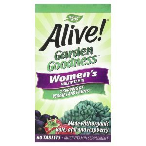 Мульти-витамины для женщин, Alive!, Garden Goodness, Nature's Way, 60 таблеток 