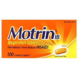 Ибупрофен, Ibuprofen Tablets, Motrin, 200 мг, 100 каплет, покрытых оболочкой