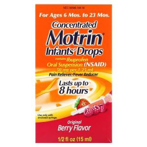 Ибупрофен для младенцев,Concentrated Infants' Drops, Ibuprofen, Motrin, от 6 до 23 месяцев, вкус ягод, 15 мл
