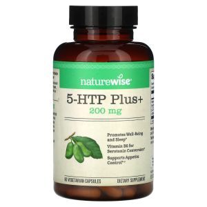 5-HTP плюс, 5-HTP Plus, NatureWise, поддержка настроения, естественное средство для сна и обуздания аппетита, 200 мг, 60 капсул