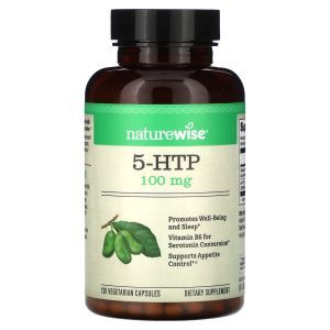 5-HTP (L-5-гидрокситриптофан), 5-HTP, NatureWise, 100 мг, 120 вегетарианских капсул