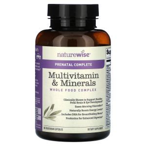 Мультивитамины и минералы для беременных, Multivitamin and Minerals Prenatal, NatureWise, 60 вегетарианских капсул