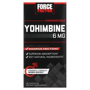 Йохимбин, Yohimbine, Force Factor, 6 мг, 30 капсул
