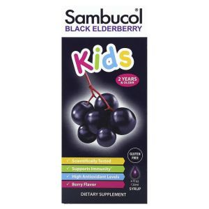 Черная бузина, Black Elderberry, Sambucol, сироп для детей, 120 мл