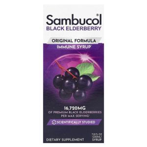 Черная бузина, Black Elderberry, Sambucol, сироп, оригинальная формула, 230 мл