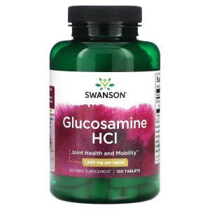 Глюкозамин гидрохлорид, Glucosamine HCI, Swanson, 1500 мг, 100 таблеток
