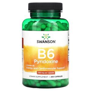 Пиридоксин B6, Vitamin B6 Pyridoxine, Swanson, 100 мг, 250 капсул