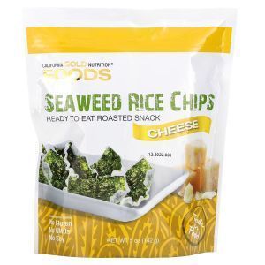 Рисовые чипсы с морскими водорослями, Seaweed Rice Chips, Cheese, California Gold Nutrition, со вкусом сыра, 142 г