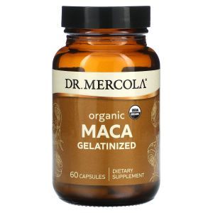 Мака желатинизированная, Organic Maca Gelatinized, Dr. Mercola, органическая, 60 капсул