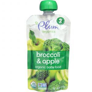 Детское пюре из брокколи и яблок, (Broccoli, Apple), Plum Organics, 113 г 